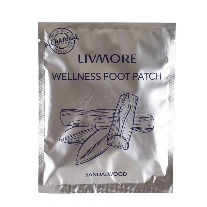 Livmore Set of 20 Detox Foot Patches - 10 pcs Sandalwood and 10 pcs Himalayan Salt
