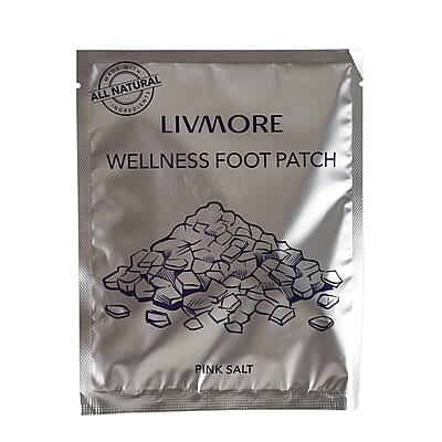 Livmore Set of 20 Detox Foot Patches - 10 pcs Sandalwood and 10 pcs Himalayan Salt