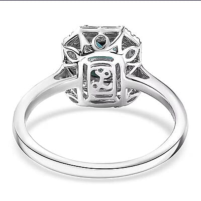 Certified and Appraised Luxoro AAA Monte Belo Indicolite, Diamond Ring in 10K White Gold 1.51 ctw (Size 10.0)