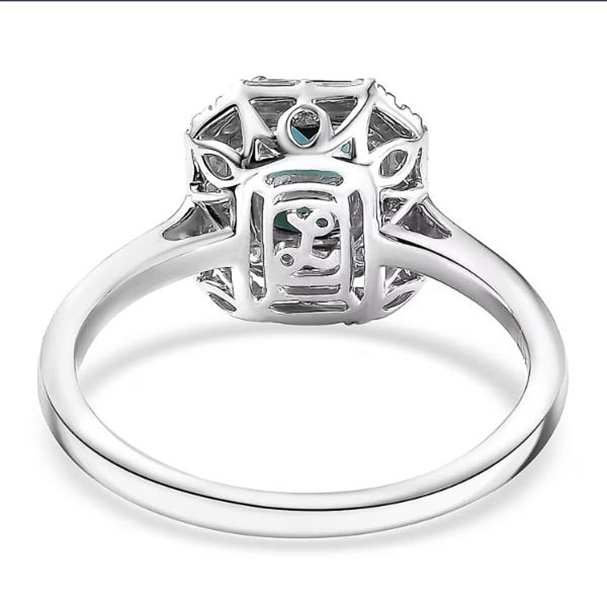 Certified and Appraised Luxoro AAA Monte Belo Indicolite, Diamond Ring in 10K White Gold 1.51 ctw (Size 11.0) image number 6