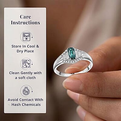 Certified and Appraised Luxoro AAA Monte Belo Indicolite, Diamond Ring in 10K White Gold 0.94 ctw (Size 10.0)