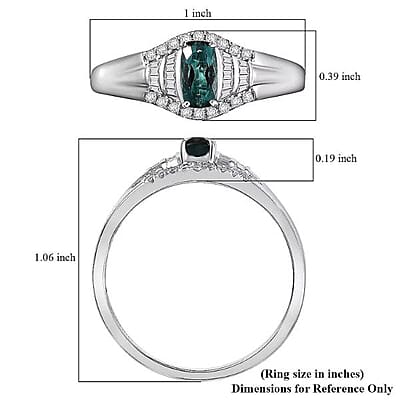 Certified and Appraised Luxoro AAA Monte Belo Indicolite, Diamond Ring in 10K White Gold 0.94 ctw (Size 10.0)