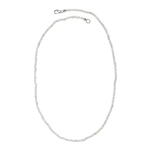 White Moonstone 28.00 ctw Necklace in Rhodium Over Sterling Silver 20 Inches