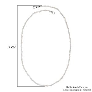 White Moonstone 28.00 ctw Necklace in Rhodium Over Sterling Silver 20 Inches