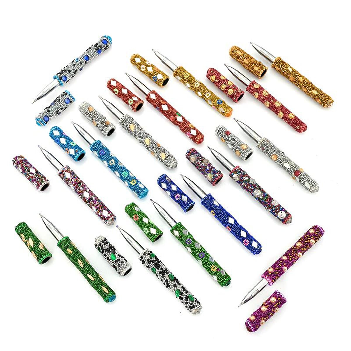 Set of 15 Multi Color Beaded Pen image number 0