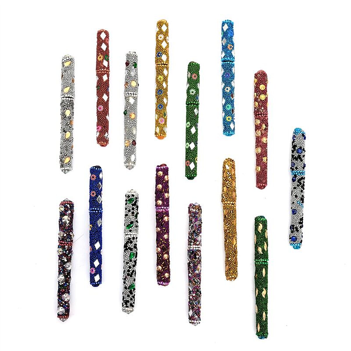 Set of 15 Multi Color Beaded Pen image number 1
