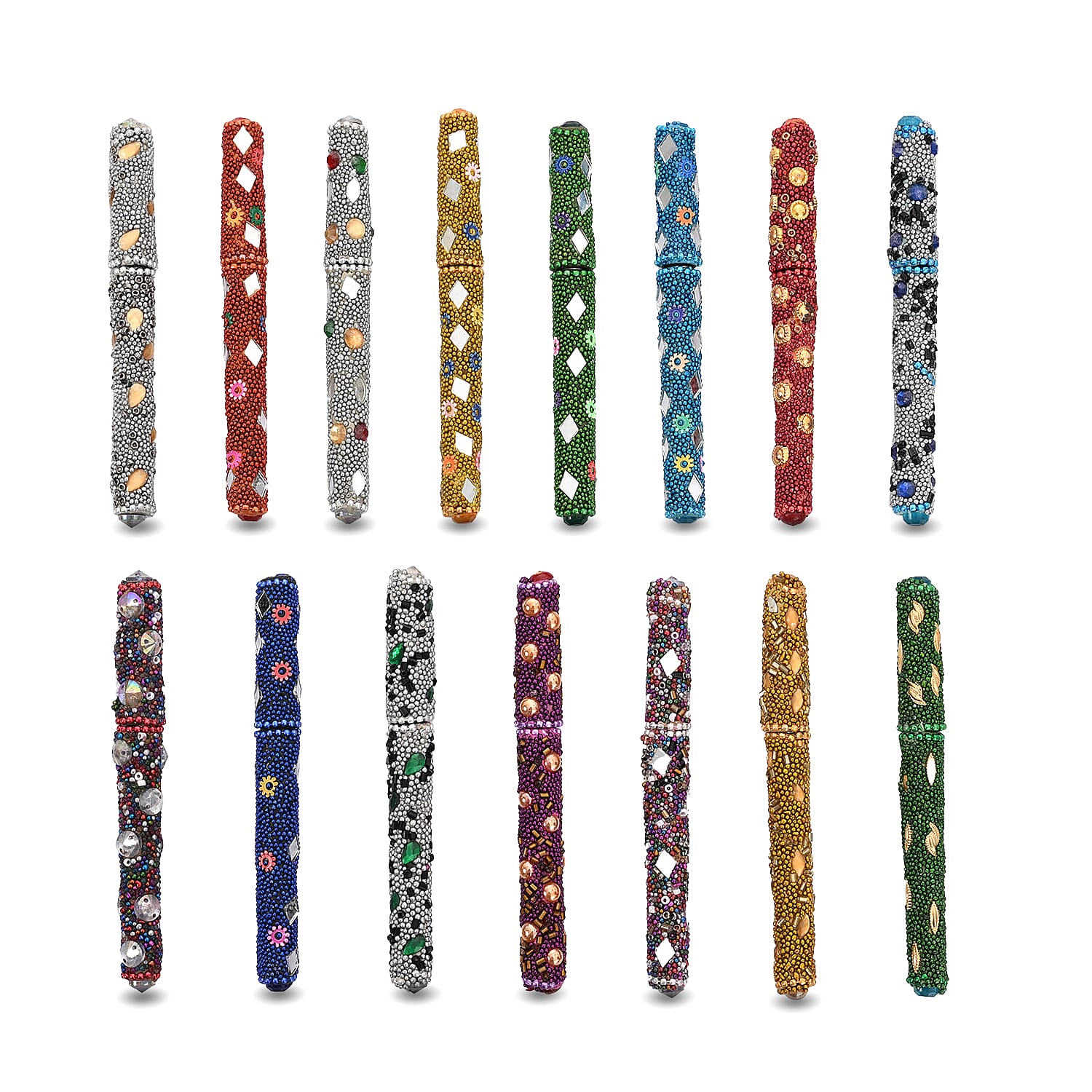 Set of 15 Multi Color Beaded Pen