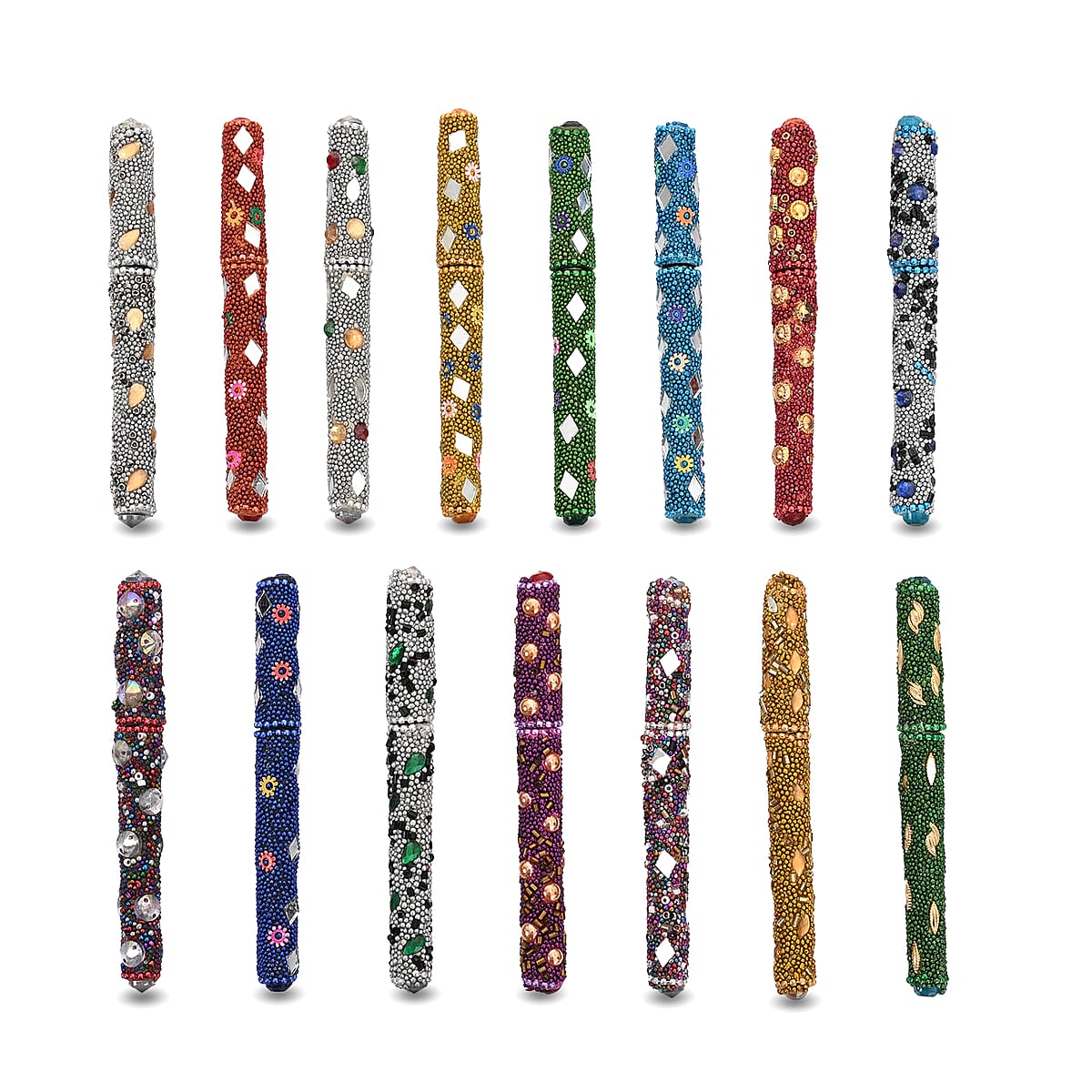 Set of 15 Multi Color Beaded Pen image number 2