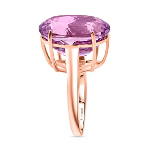 Luxoro AAAA Patroke Kunzite Solitaire Ring in 10K Rose Gold 16.65 ctw (Size 9.0)