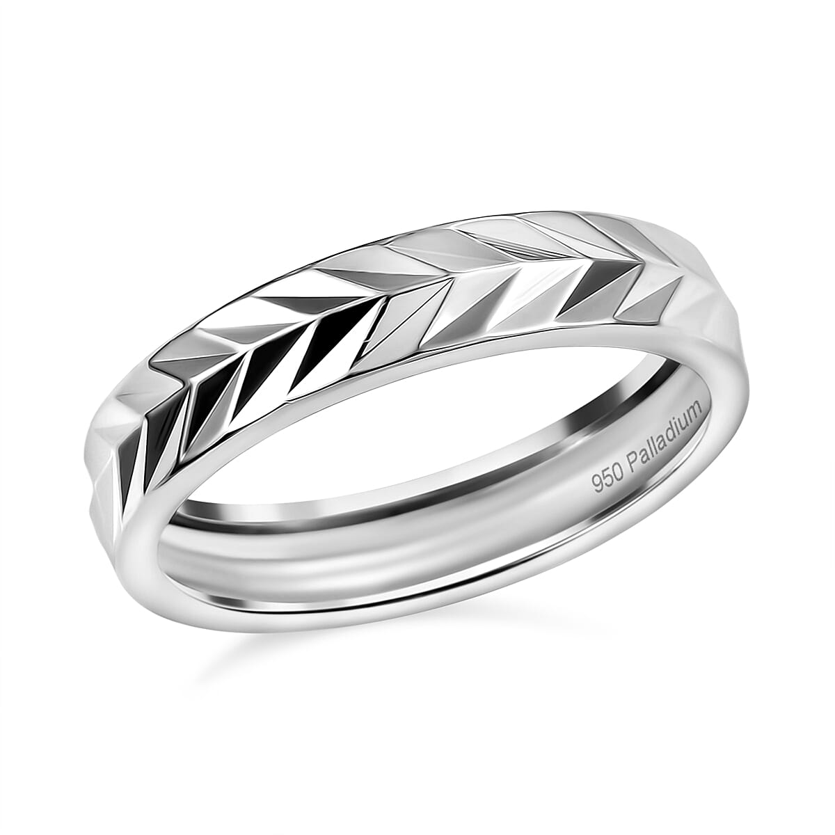Diamond-cut Band Ring in 950 Palladium (Size 6.0) 2.50 Grams image number 0