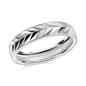 Diamond-cut Band Ring in 950 Palladium (Size 6.0) 2.50 Grams