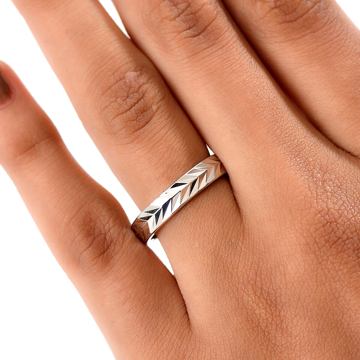 Chevron Band Ring in 950 Palladium (Size 9.0) 2.50 Grams image number 2