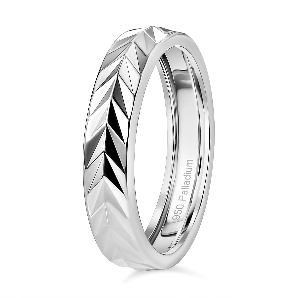Chevron Band Ring in 950 Palladium (Size 9.0) 2.50 Grams image number 3