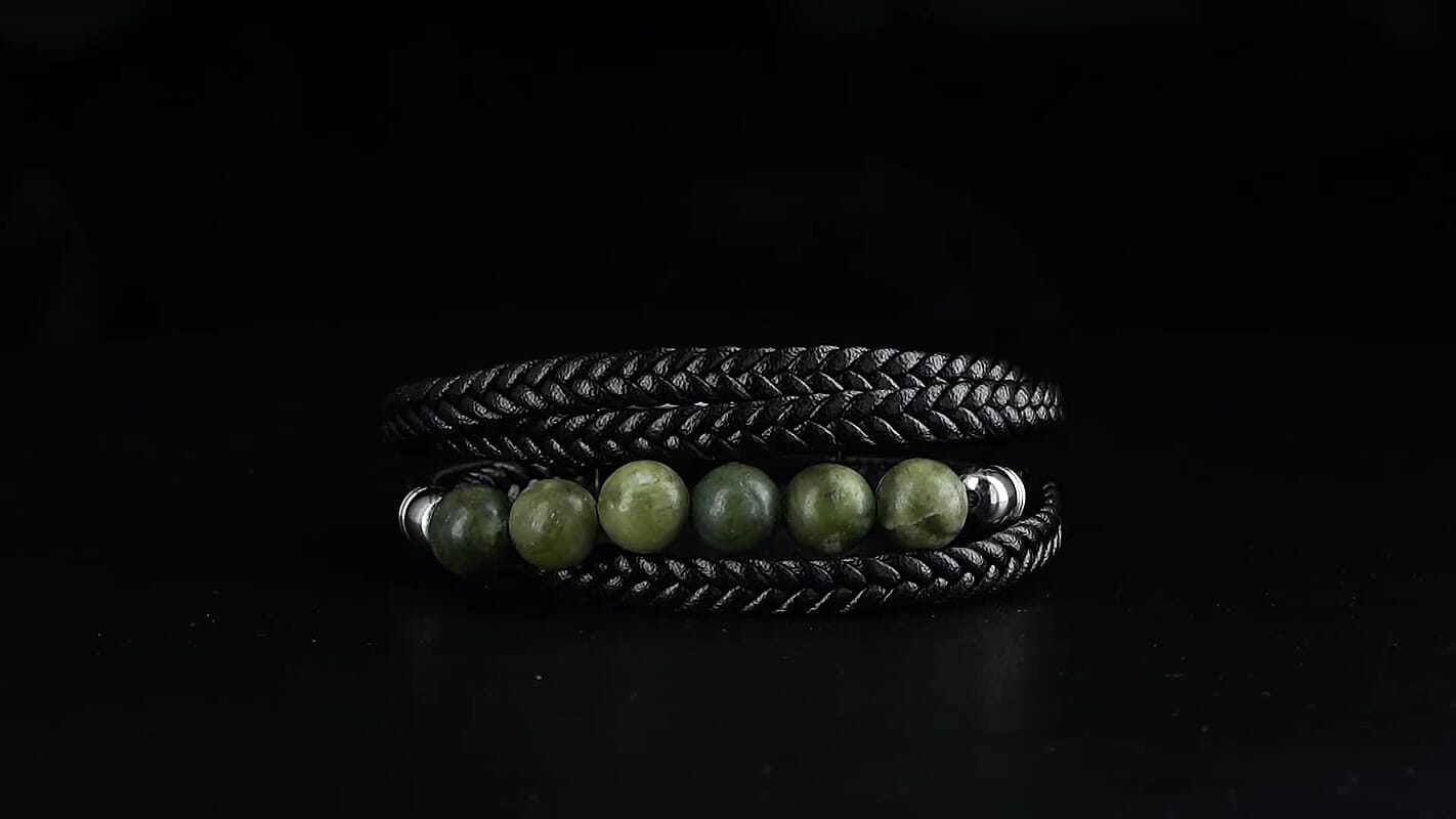 Connemara Marble 100.00 ctw Beaded Bracelet with Cord