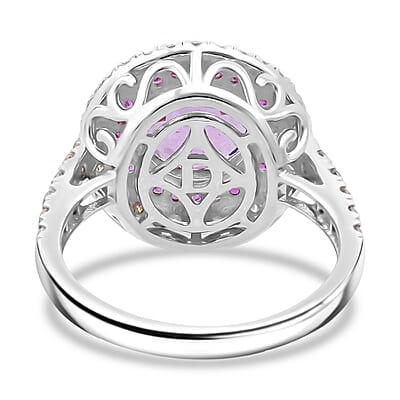 D'Joy AAA Patroke Kunzite and Multi Gemstone 4.80 ctw Starlit Bloom Ring in Vermeil RG and Rhodium Over Sterling Silver (Size 6.0)