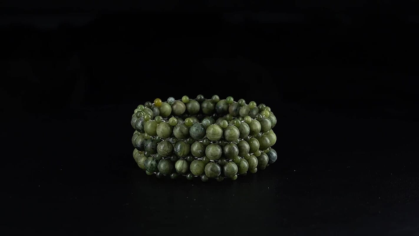 Connemara Marble 290.00 ctw Irish Carpet Beaded Stretch Bracelet