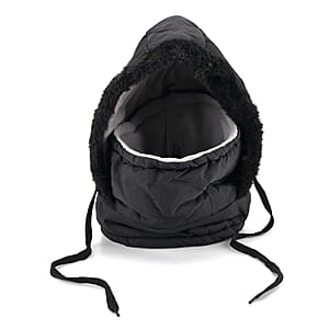 Tamsy Black Winter Hat with Face Mask