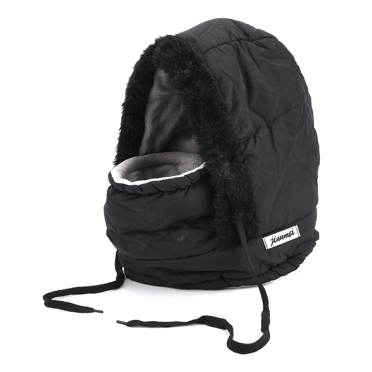 Tamsy Black Winter Hat with Face Mask image number 4