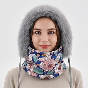 Tamsy Multi Color Floral Winter Hat with Face Mask 