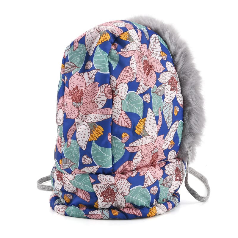 Tamsy Multi Color Floral Winter Hat with Face Mask