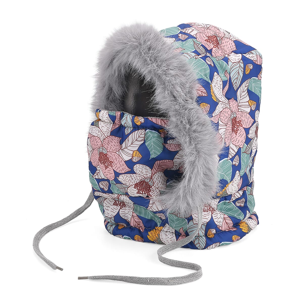 Tamsy Multi Color Floral Winter Hat with Face Mask  image number 3