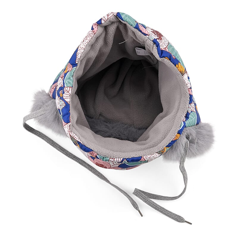 Tamsy Multi Color Floral Winter Hat with Face Mask