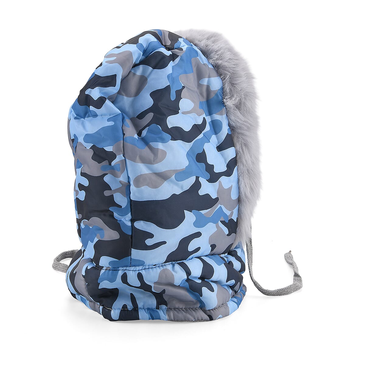 Tamsy Blue Camouflage Winter Hat with Face Mask  image number 4