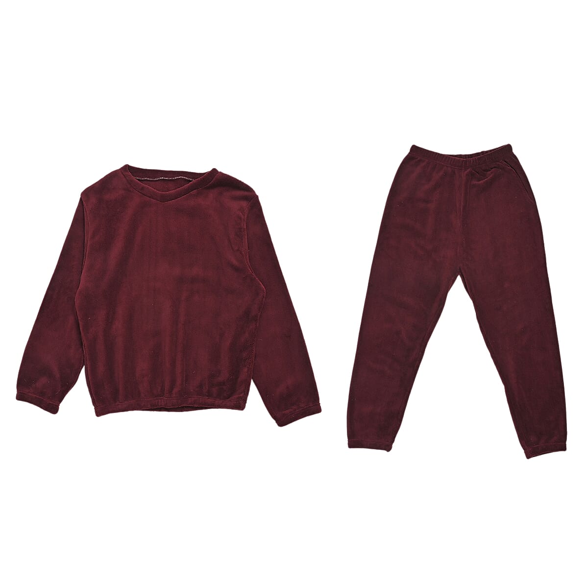 Doorbuster Tamsy Dark Wine Pajama Set of Top and Bottom - One Size Fits Most image number 3