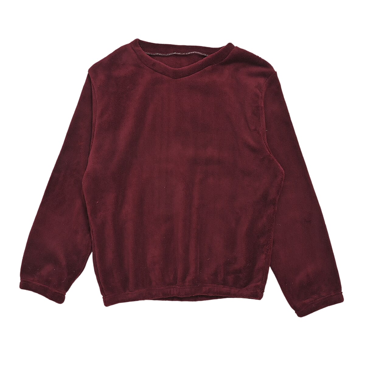 Doorbuster Tamsy Dark Wine Pajama Set of Top and Bottom - One Size Fits Most image number 4