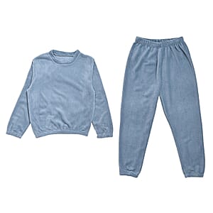  Tamsy Light Blue Pajama Set of Top and Bottom - One Size Fits Most