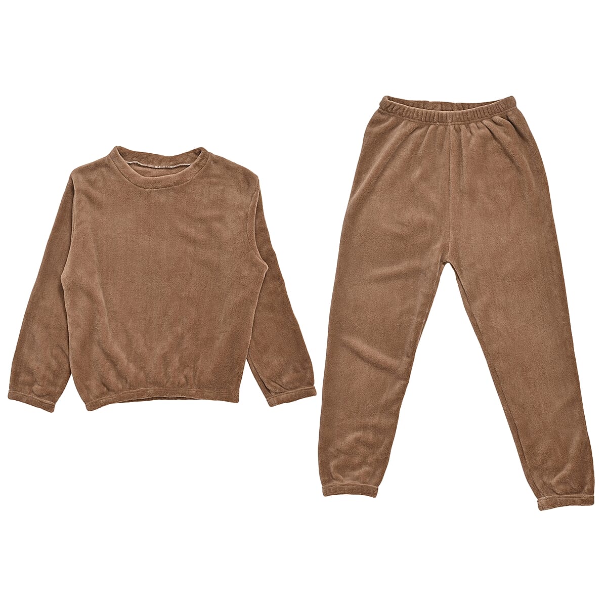  Tamsy Brown Pajama Set of Top and Bottom - One Size Fits Most image number 3