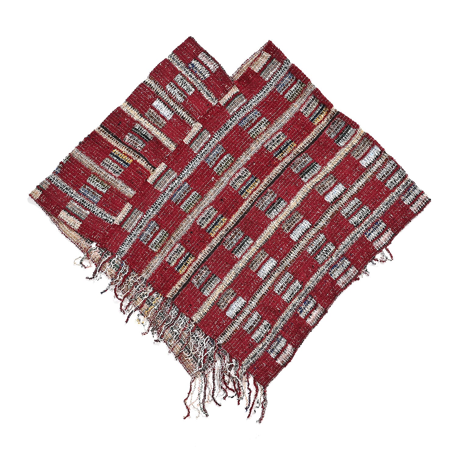 Tamsy Yellow Poncho with Fringe - One Size Fits Most