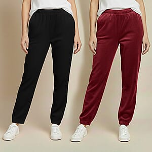 Doorbuster Tamsy Black and Red 2pcs Pajama Trousers - One Size Fits Most