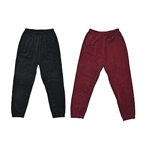 Doorbuster Tamsy Black and Red 2pcs Pajama Trousers - One Size Fits Most