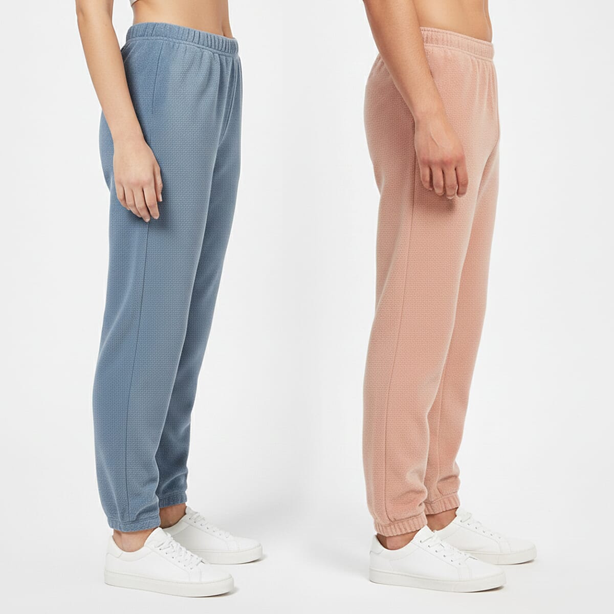 Tamsy Light Blue and Dusty Rose 2pcs Pajama Trousers - One Size Fits Most image number 2
