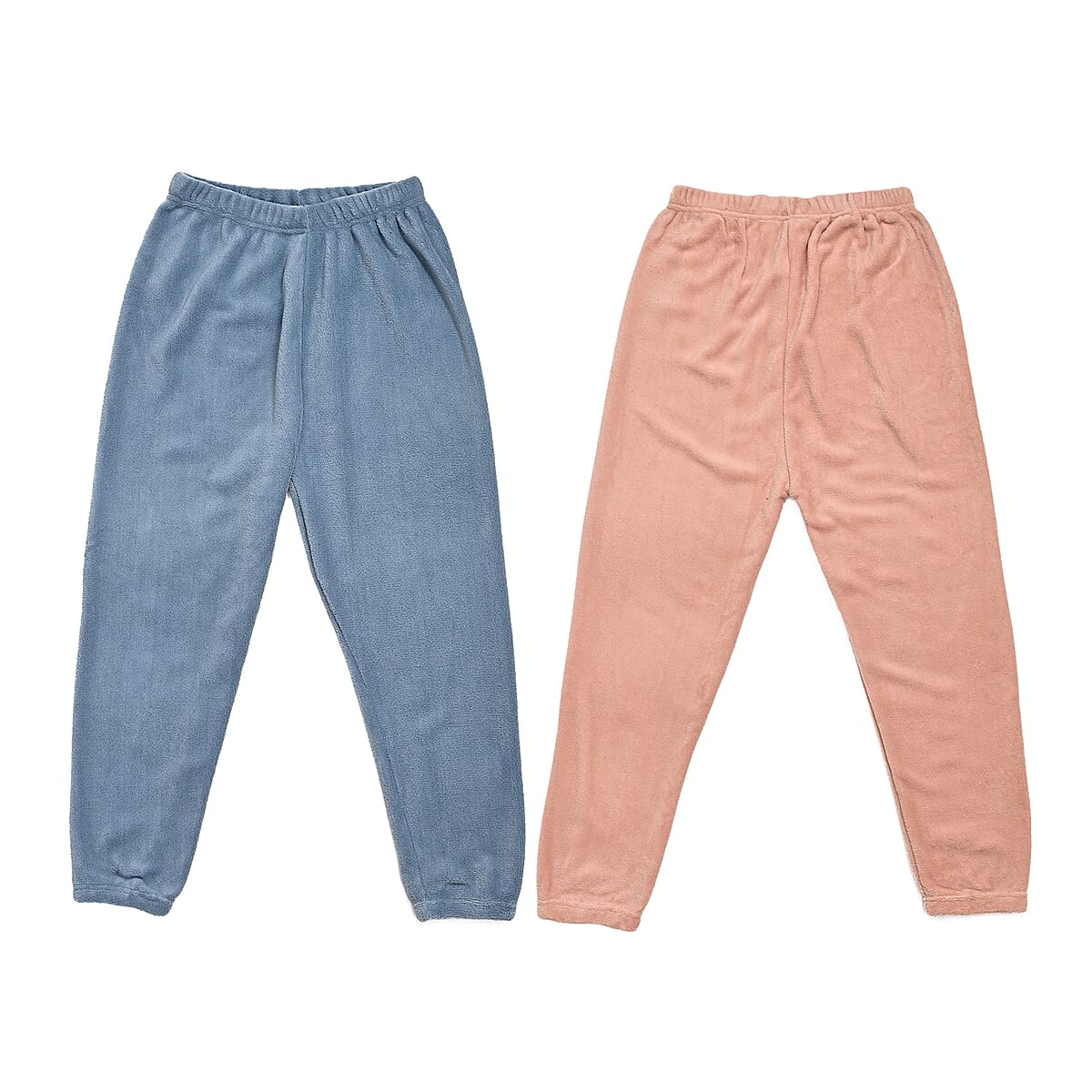 Tamsy Light Blue and Dusty Rose 2pcs Pajama Trousers - One Size Fits Most image number 3