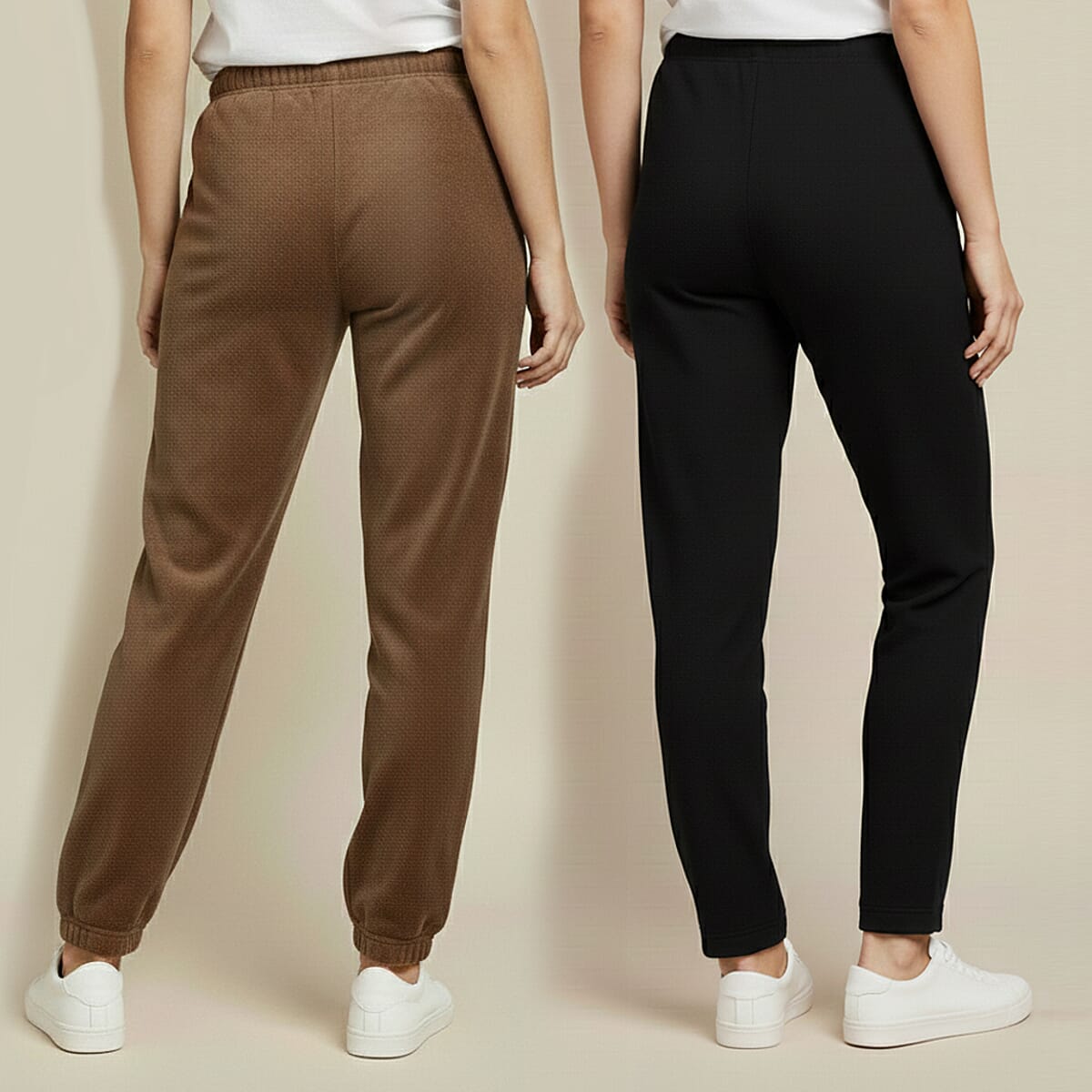 Tamsy Black and Brown 2pcs Pajama Trousers - One Size Fits Most image number 1