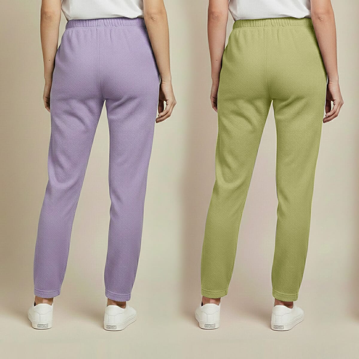 Tamsy Purple and Green 2pcs Pajama Trousers - One Size Fits Most image number 1