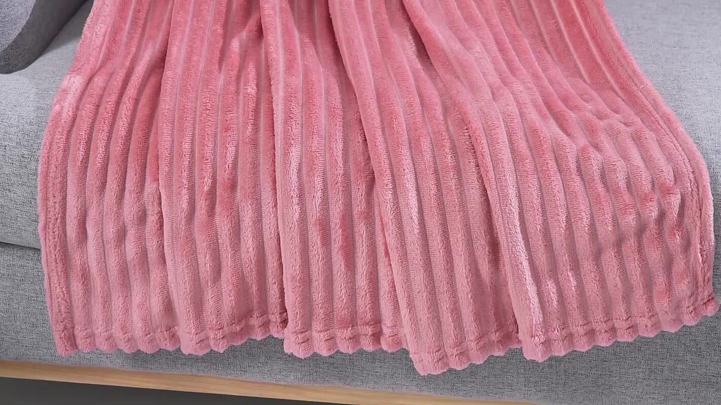 Livmore Pink Jacquard Flannel Blanket (59.06"×78.74")