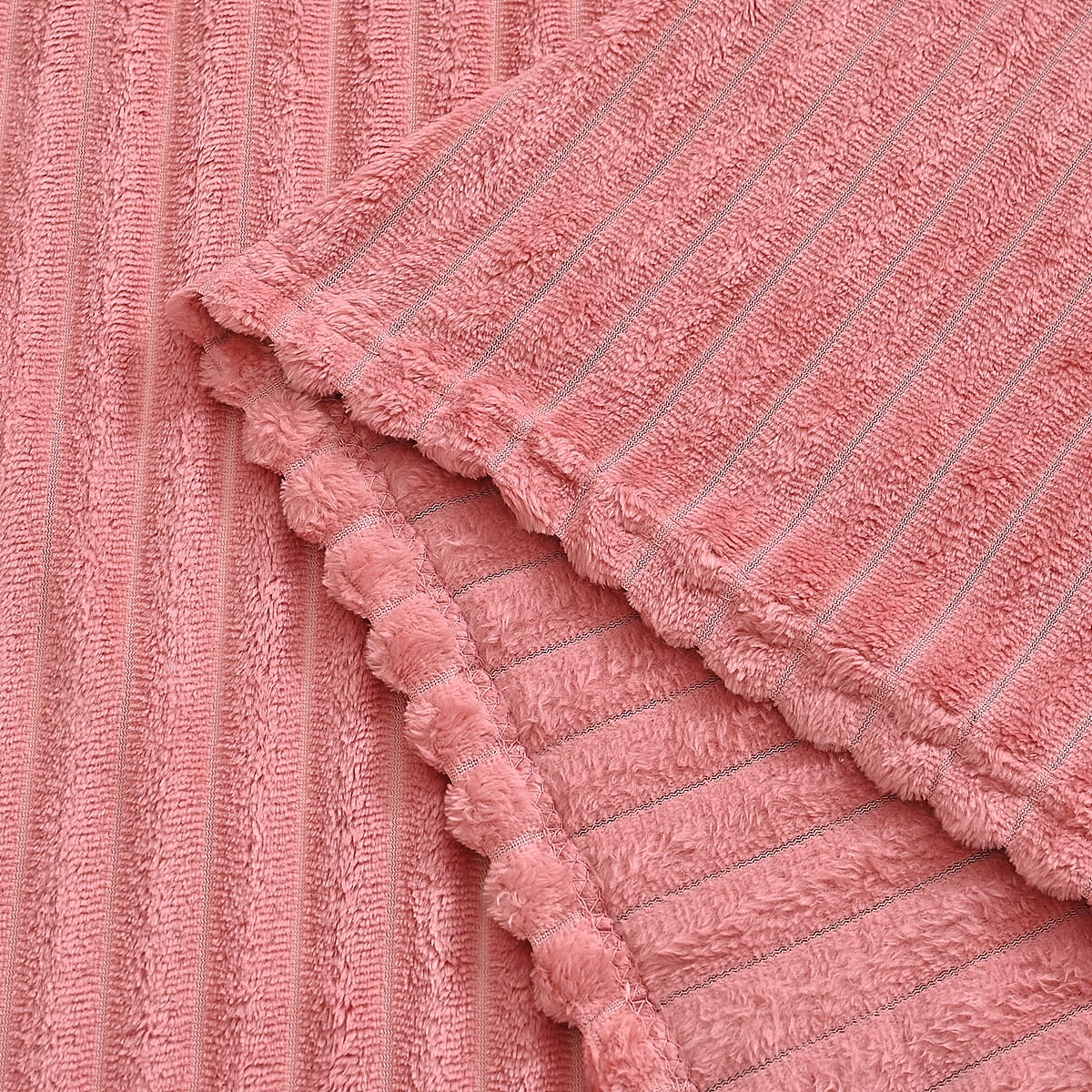 Livmore Pink Jacquard Flannel Blanket image number 2