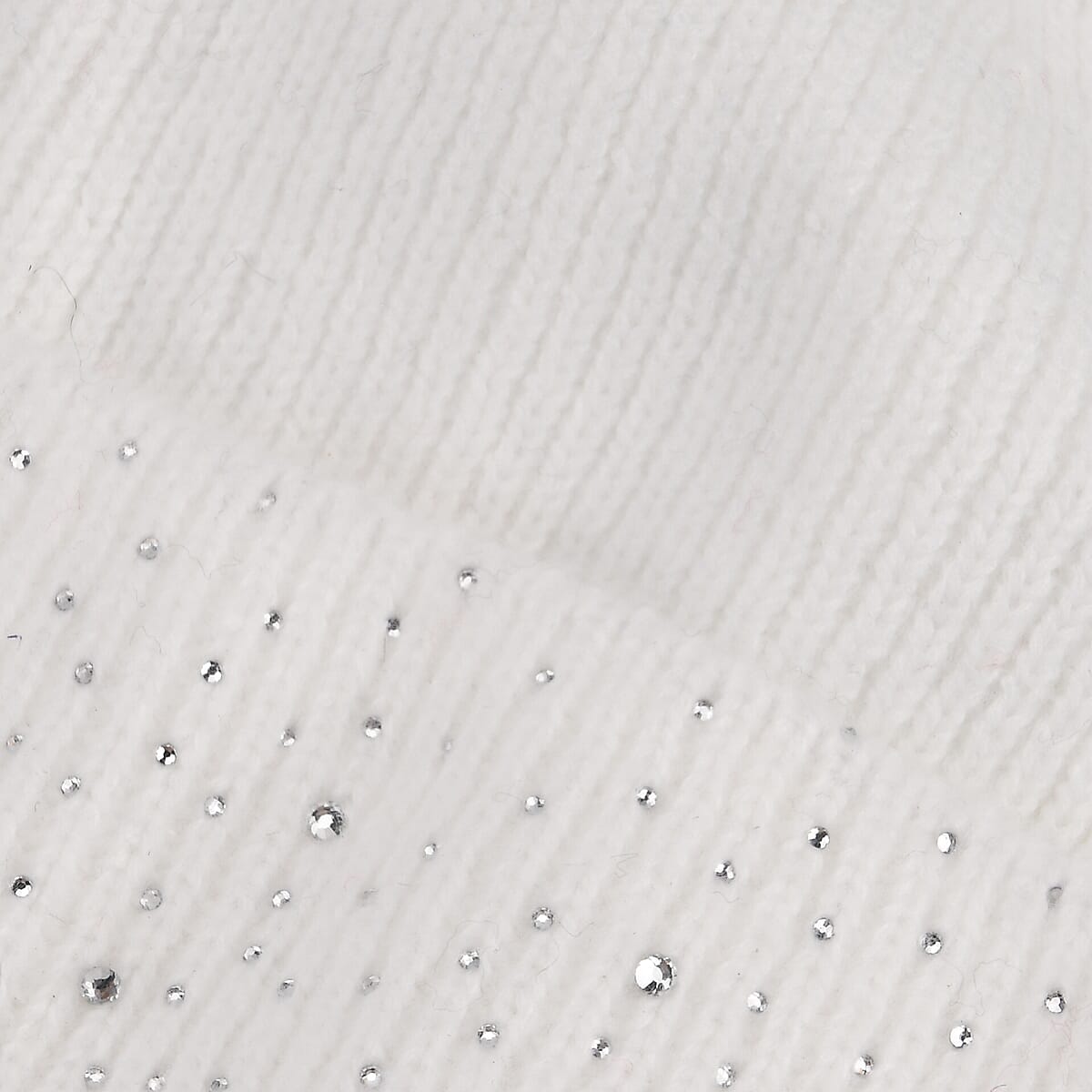 Tamsy Crystal Knitted 1pc Pompom Hat and 1pc Crystal Hat - White image number 7