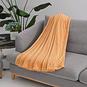 Livmore Yellow Jacquard Flannel Blanket