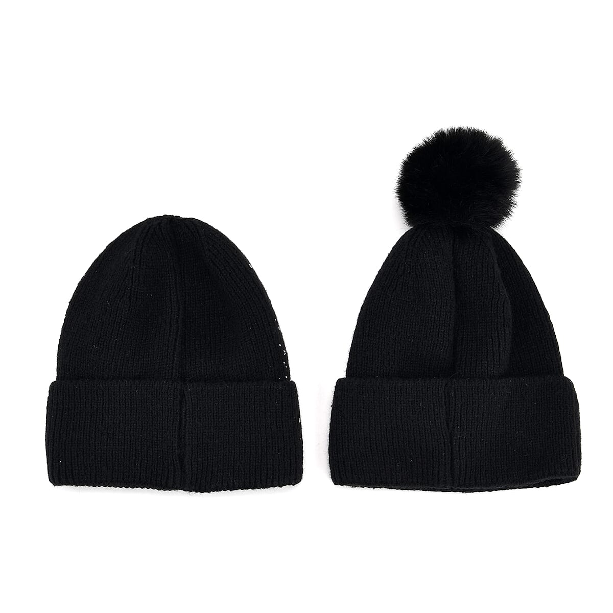 Tamsy Crystal Knitted 1pc Pompom Hat and 1pc Crystal Hat - Black image number 3