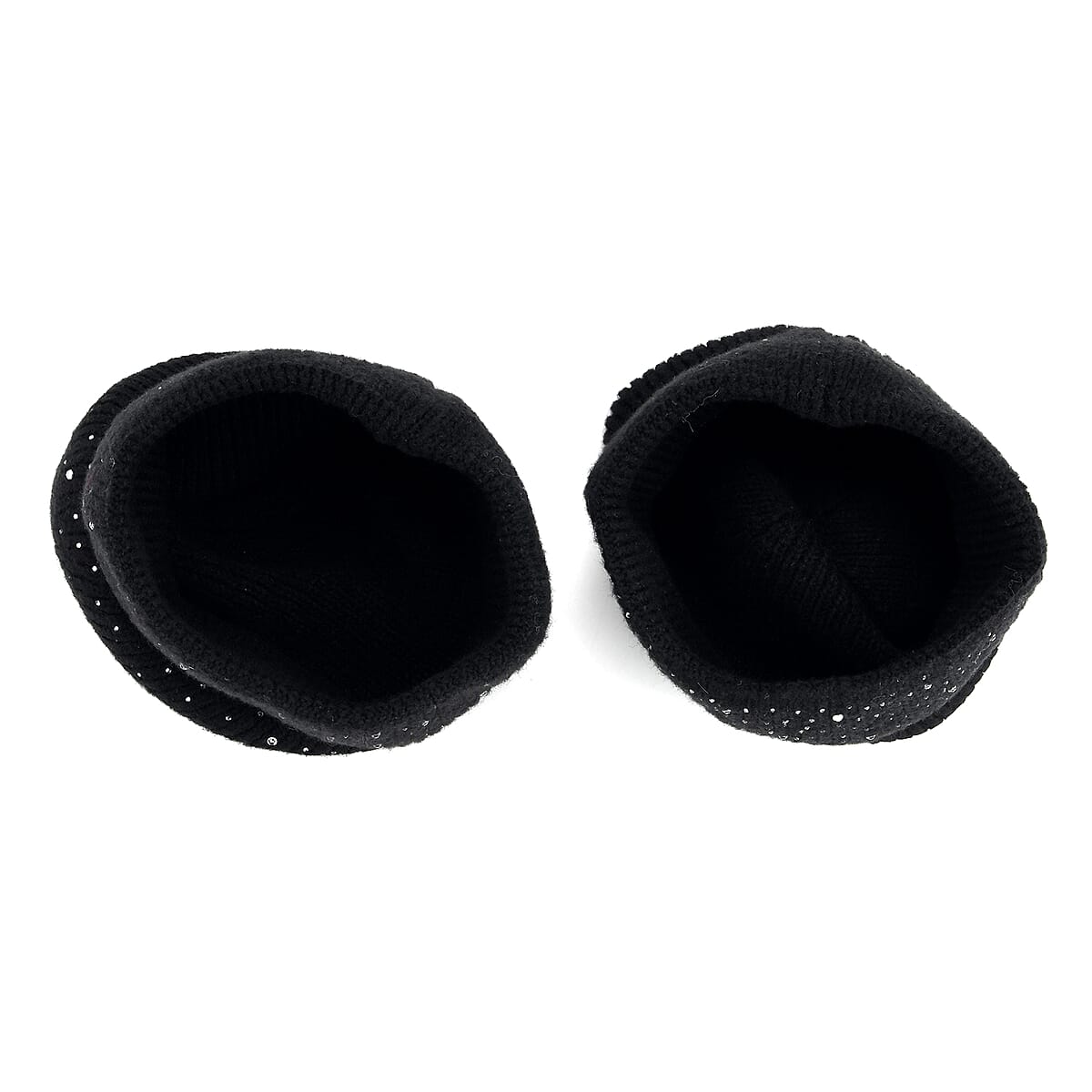 Tamsy Crystal Knitted 1pc Pompom Hat and 1pc Crystal Hat - Black image number 4