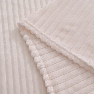 Livmore Cream Jacquard Flannel Blanket