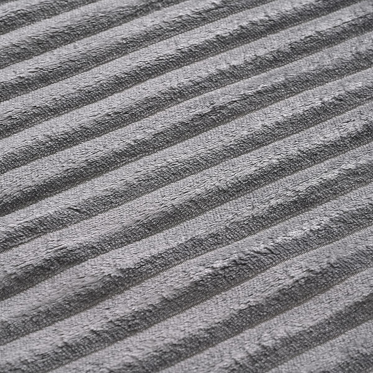 Livmore Grey Jacquard Flannel Blanket image number 1