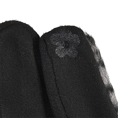 Tamsy Set of 2 Pairs Grey Zebra Printed Gloves with Touch Screen Function