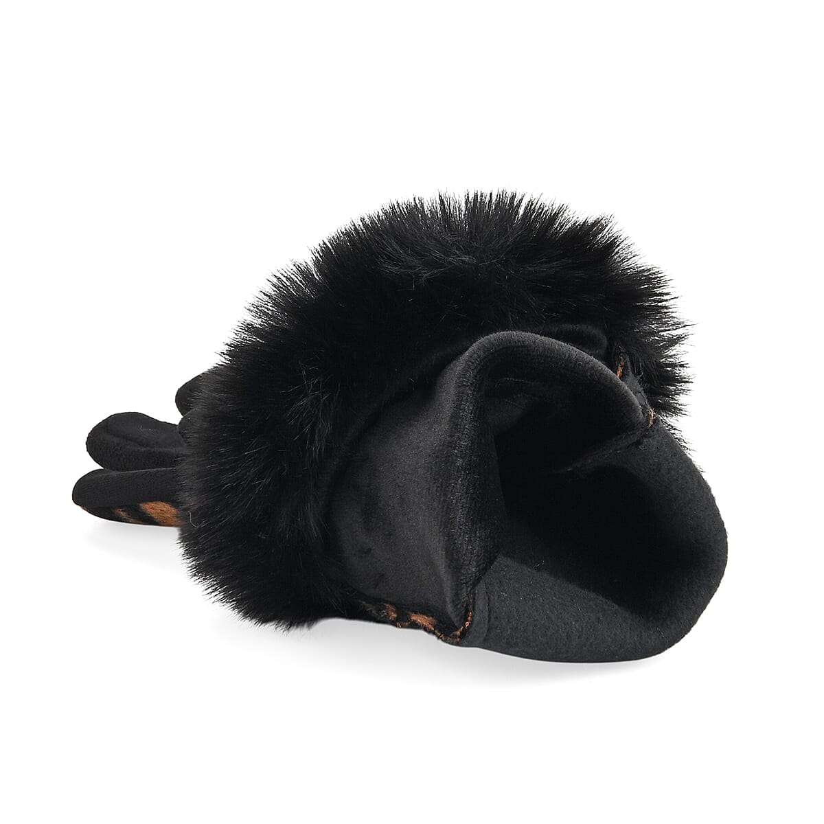 Tamsy Set of 2 Pairs Brown Leopard Printed Gloves with Touch Screen Function image number 3