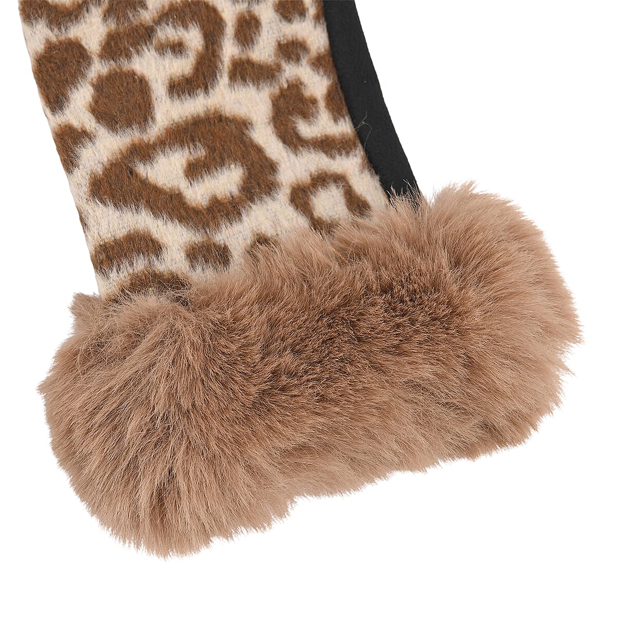 Tamsy Set of 2 Pairs Grey Leopard Printed Gloves with Touch Screen Function image number 4