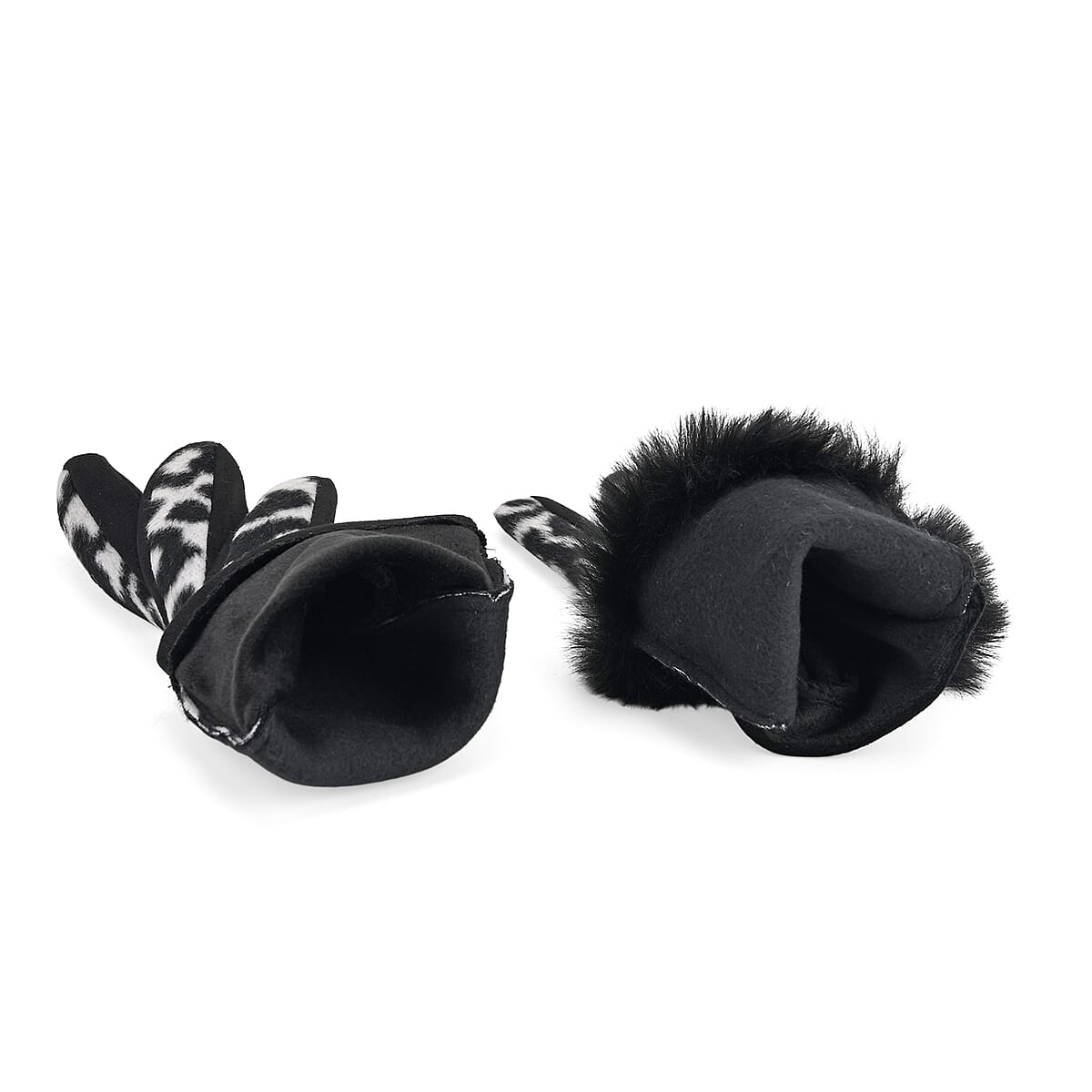 Tamsy Set of 2 Pairs White Leopard Printed Gloves with Touch Screen Function image number 4